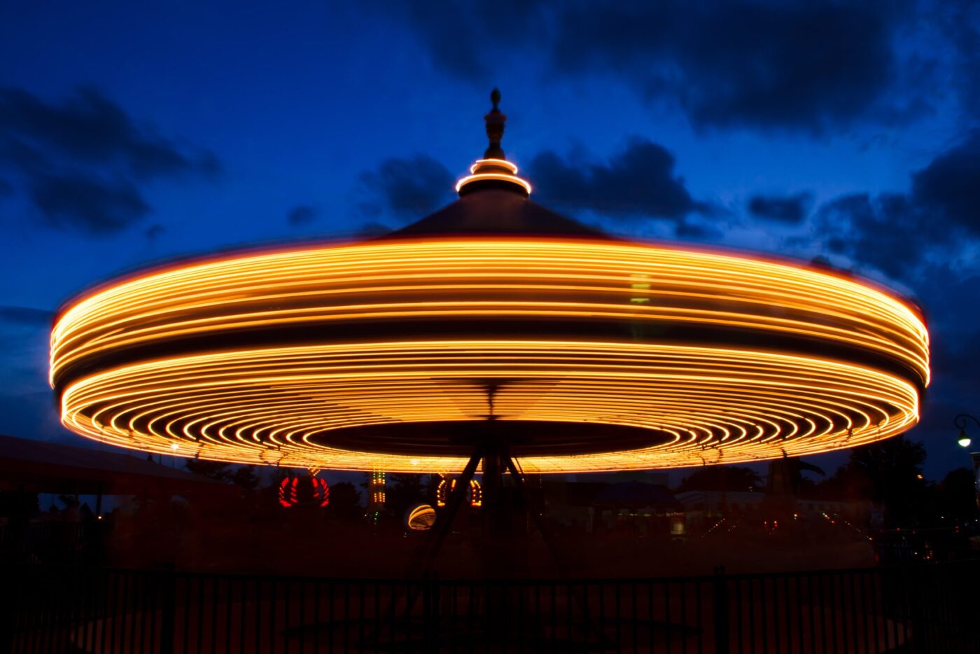 Slow shutter speed fairground ride